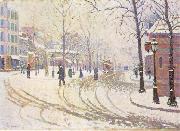 Paul Signac Le boulevard de Clichy, la neige painting